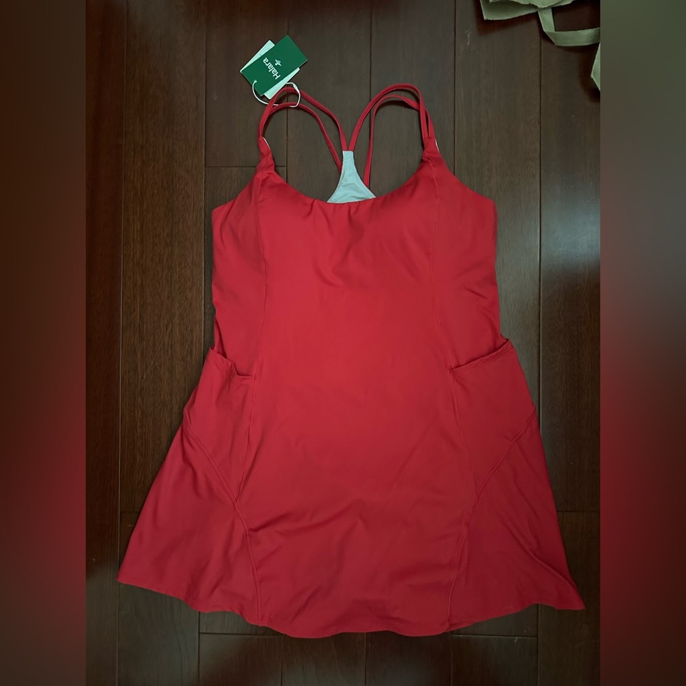 NWT Halara SoftlyZero Airy Cut Out Pocket Active Dress Red Size XL